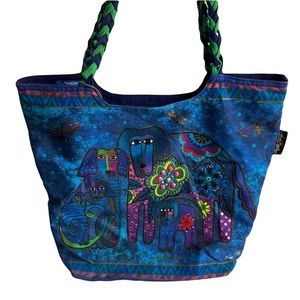 Laurel Burch Canvas Tote Bag Canine‎ Family Size XL